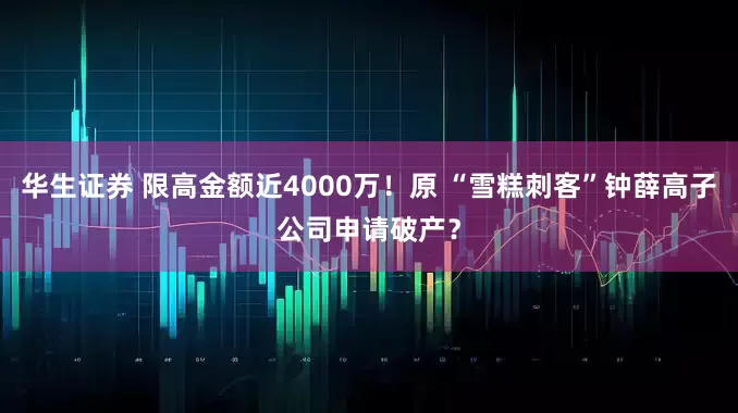 华生证券 限高金额近4000万！原 “雪糕刺客”钟薛高子公司申请破产？